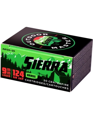 Sierra Ammo Outdoor Master - 9mm 124gr Jhp 20-pack