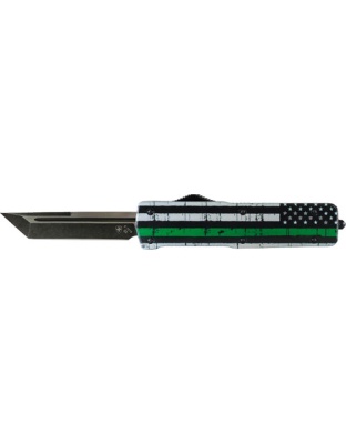 Templar Knife Small Zinc Otf - Back The Green 3.5" D2 Blk Tnt