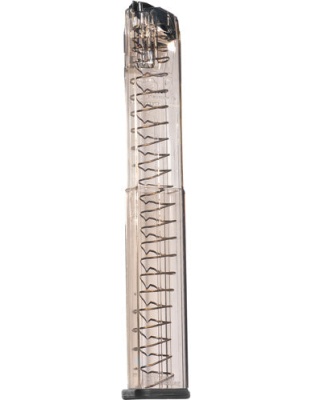 Ets Magazine Glock 18 9mm 40rd - Translucent Fits 17-19-26-34