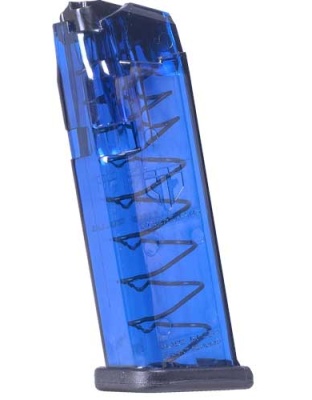 Ets Magazine Glock 19 9mm 15rd - Trans Blue Fits 19-26