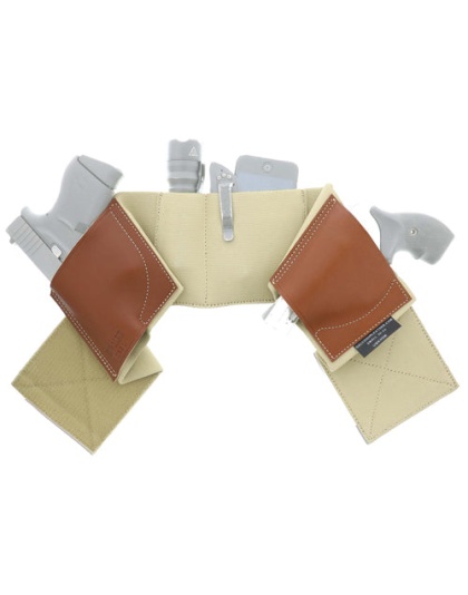Galco Underwrap Kak Belly Band - 2 Leather Holsters Med 36-40