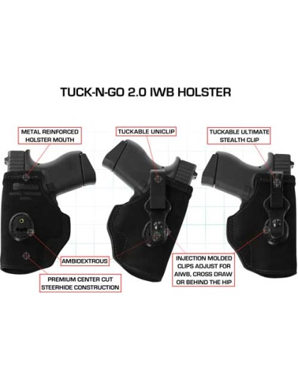 Galco Tuck-n-go Itp Holster - Ambi Lther Sig P365-glk 42 Blk