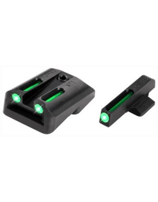 Truglo Sight Set 1911 5" - 9mm-.40 Tritium-fiber Opt. Grn