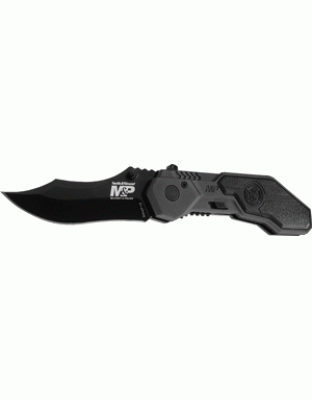 S&w Knife M&p Spring Assist - 2.9" S-s Blackened Aluminum