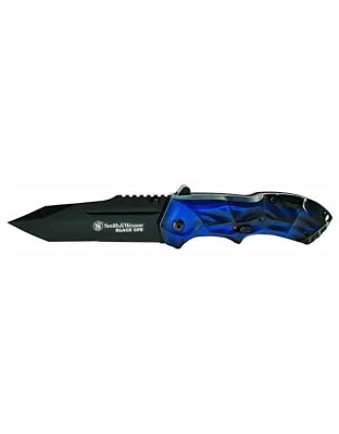 S&w Knife Black Ops 3rd Gen. - Blue Handle Tanto Magic Assist