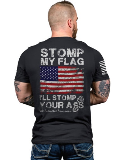 Nine Line Apparel Stomp My - Flag Men's T-shirt Black Med