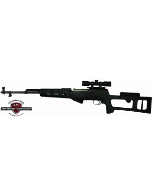 Adv. Tech. Stock For Sks Rifle - Fiberforce Style Black Syn