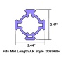 Utg Rail Picatinny Sw M&p10 - 2-pc Drop-in Mid-length