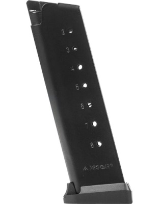 Mec-gar Magazine 1911 Govt. - .45acp 8rd Afc W-comp Plt Blk