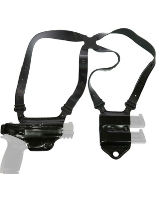 Galco Miami Ii Shoulder System - Rh Leather S&w M&p 9-40 Black