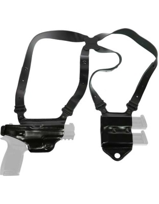 Galco Miami Ii Shoulder System - Rh Leather 1911 3-5" Black