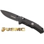 Mc Usmc 3.75" Drop Point - Folder Black-black
