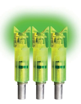 Lumenok Lighted Nock Xbow Grn - Crescent Easton Carbon 3pk