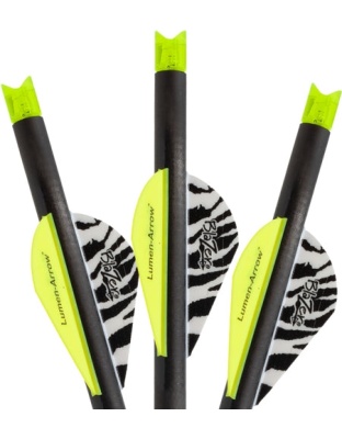 Lumenok Xbow Arrow 20" Carbon - Grn Lighted Crescent Nock 3pk