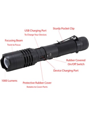 Promier 1000 Lum Rechargeable - Tactical Grade Flshlight Black