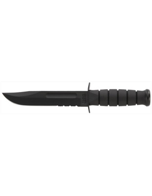 Ka-bar Fighting-utility Knife - 7" Serr W-plastic Sheath Black