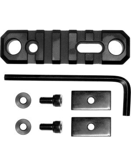 Grovtec Rail Push Button Base - Stock Ar 3.1" 5 Slot Alum Blk