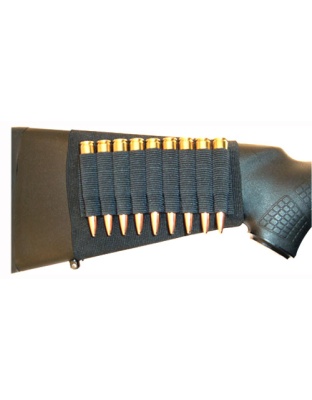 Grovtec Rifle Shell Holder Blk - Buttstock Sleeve Open Style