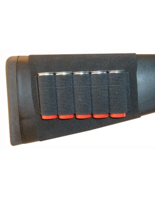 Grovtec Shotgun Shell Holder - Buttstock Sleeve Open Style Bk