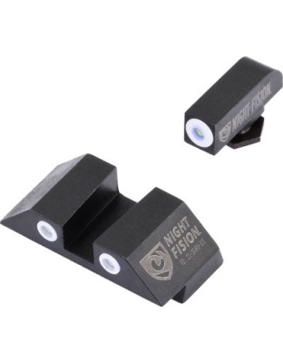 Night Fision Tritium White Dot - Square Rear Glock Sight Set