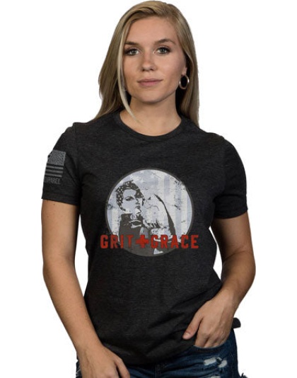 Nine Line Apparel Grit & Grace - Women's T-shirt Hthr Grey Med