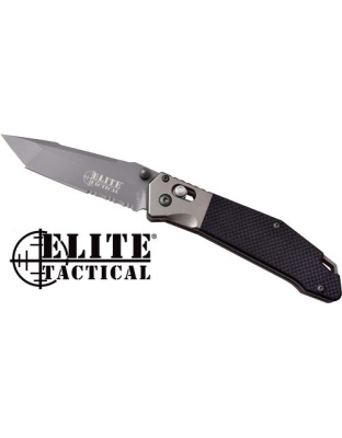 Mc Elite Tactical Savior 3.5" - Tanto Plain Edge Fldr Black-ss