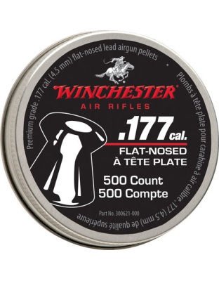 Winchester .177 Flat Pellets - 500 Count Tin 6 Pack Case