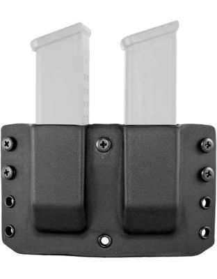 Comp-tac Twin Warrior Mag Pch - Belt Clip Amb #4 Glock 9-40 Bl