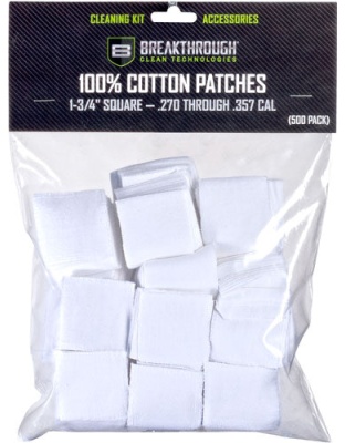 Breakthrough Cleaning Patches - 1 3-4" Square .270-357 50 Pack