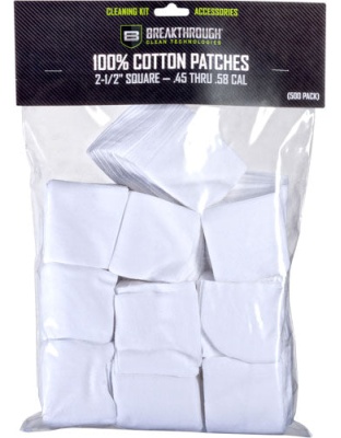 Breakthrough Cleaning Patches - 2 1-2" Square .45-.58 50 Pack