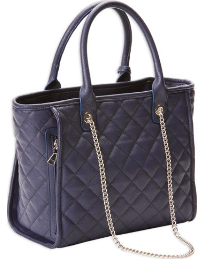 Bulldog Concealed Carry Purse - Quilted Tote Style Navy