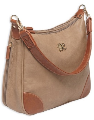 Bulldog Concealed Carry Purse - Hobo Style Taupe W-tan Trim