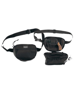 Bulldog Fanny Pack Holster For - Sm Gun Black 9" W- Univ Holstr