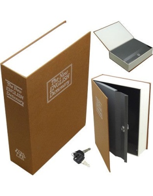 Bulldog Diversion Book Safe - Brown 3 Wheel Combination Lock
