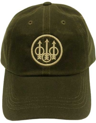 Beretta Cap Trident Logo - Waxed Cotton Olive Green