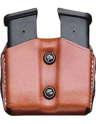 Desantis Double Mag Pouch Owb - Leather Glock 17-19-22-23 Tan