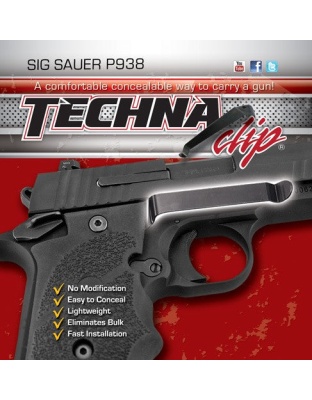 Techna Clip Handgun Retention - Clip Sig P938 Flat Grip Right