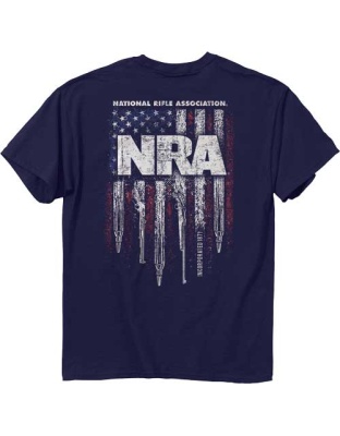 Buck Wear T-shirt Nra "gun - Stripes" Navy X-large