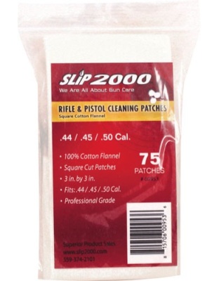 Slip 2000 Cleaning Patches 3" - Square .44-.45-.50 Cal 75-pack