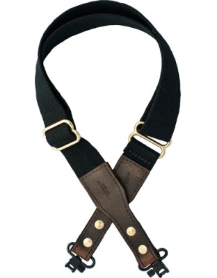 Versacarry Cotton Web Sling - W- Leather Ends & Swivels Blk