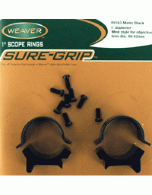 Weaver Rings Detachable Top - Mount Sure-grip 1" Med Matte