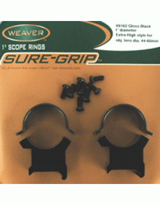 Weaver Rings Detachable Top - Mount Sure-grip 1" X-high Blk