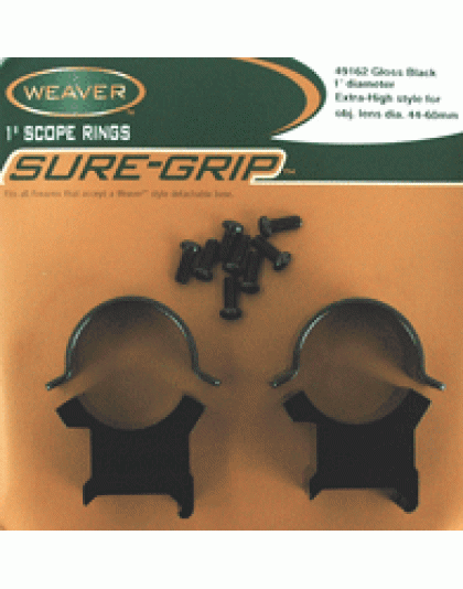 Weaver Rings Detachable Top - Mount Sure-grip 1" X-high Blk