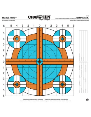 Champion Re-stick 100 Yd Rifle - Sight In Self-adhesve Trt 25-p