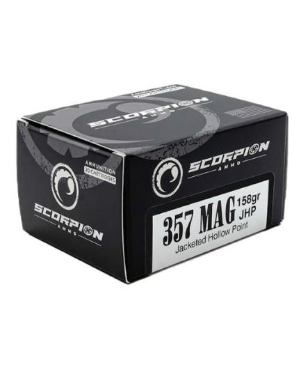 Scorpion Ammo 357 Magazine 158 Grain Jacketed Hollow Point 20 Rounds 10 Boxes per Case
