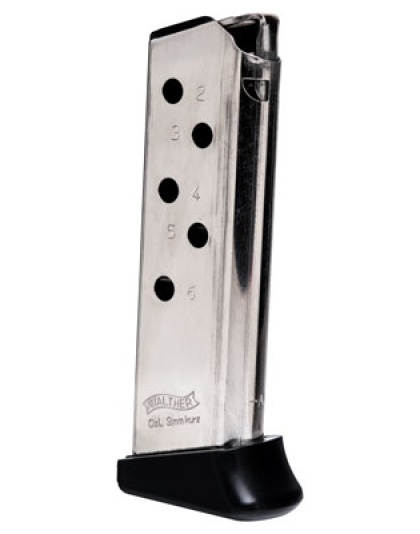 Walther Magazine Ppk 380 .380 Automatic Colt Pistol 6 Rounds Finger Rest Nkl