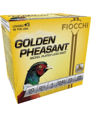 Fiocchi Golden Pheasant 20 Gauge 2.75" 1 Ounce #7.5 25 Rounds