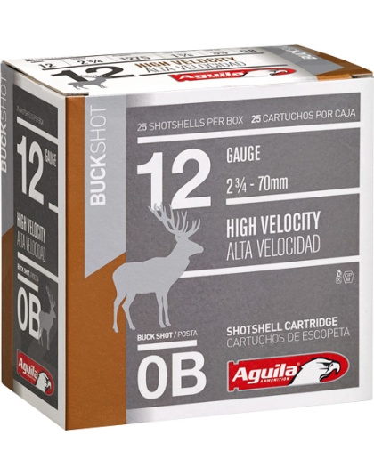 Aguila Shotshell 12 Gauge 2.75" 0 Buck 25 Rounds 10 Boxes per Case