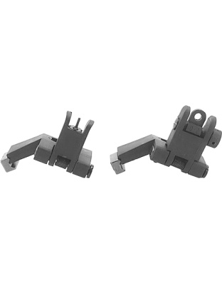 J&E Machine Tech Flip-Up Front and Rear Offset Polymer Sight Set Black