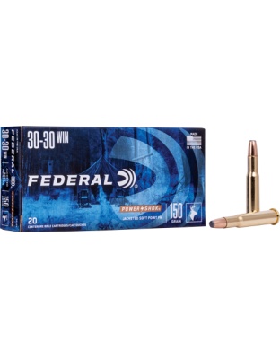 Federal Power-Shok 30-30 Win 150 Grain Jacketed Soft Point-Fn 20 Rounds 10 Boxes per Case